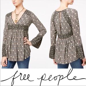 Free people bell sleeve boho blouse